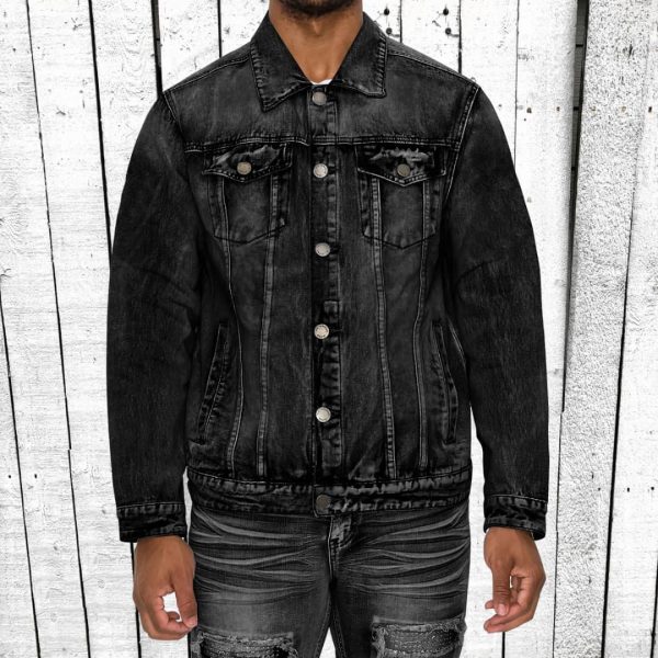 Premium Black Washed Denim Jacket