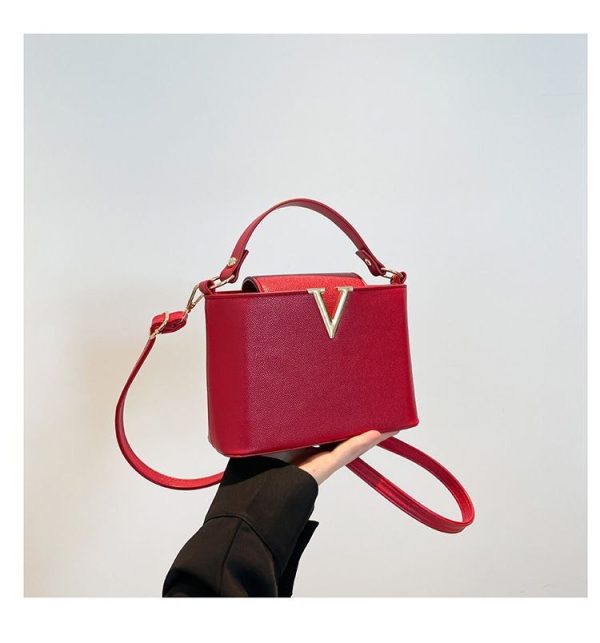 Simple V-Shaped Decorative Handbag