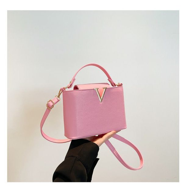 Simple V-Shaped Decorative Handbag
