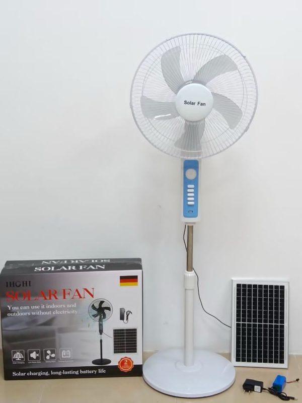 Solar Rechargeable Standing Fan – 16 Inch
