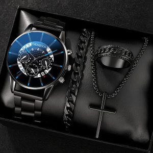 Men’s Luxury Chronograph Watch Gift Set